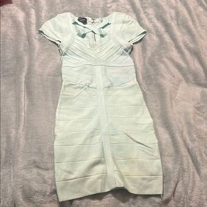 bebe Light Blue Bandage Mini Dress
